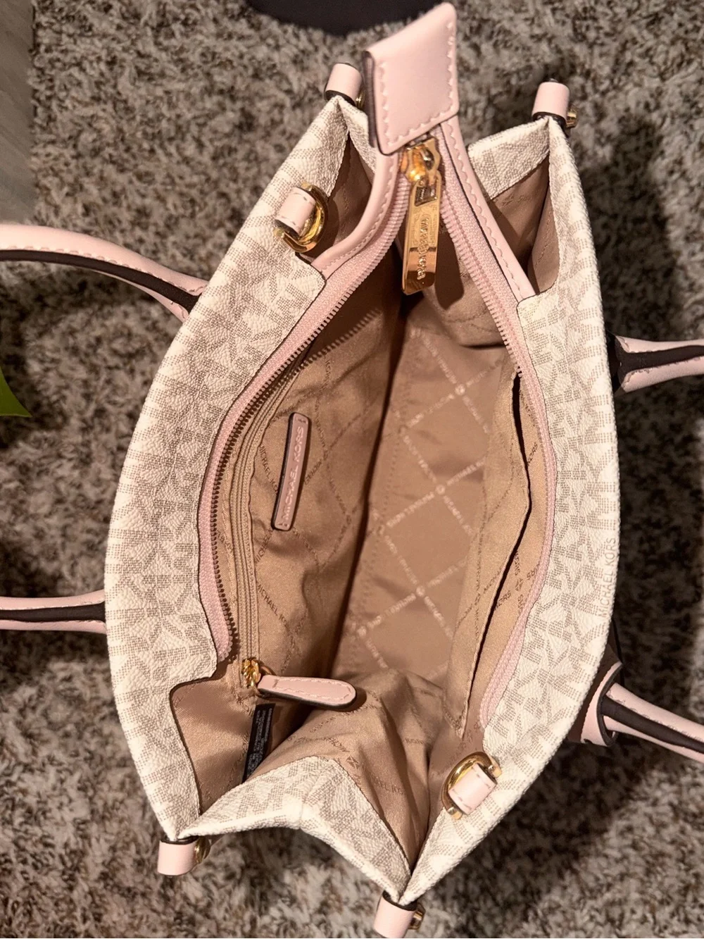 Michael Kors Light Pink Logo-Trim Crossbody